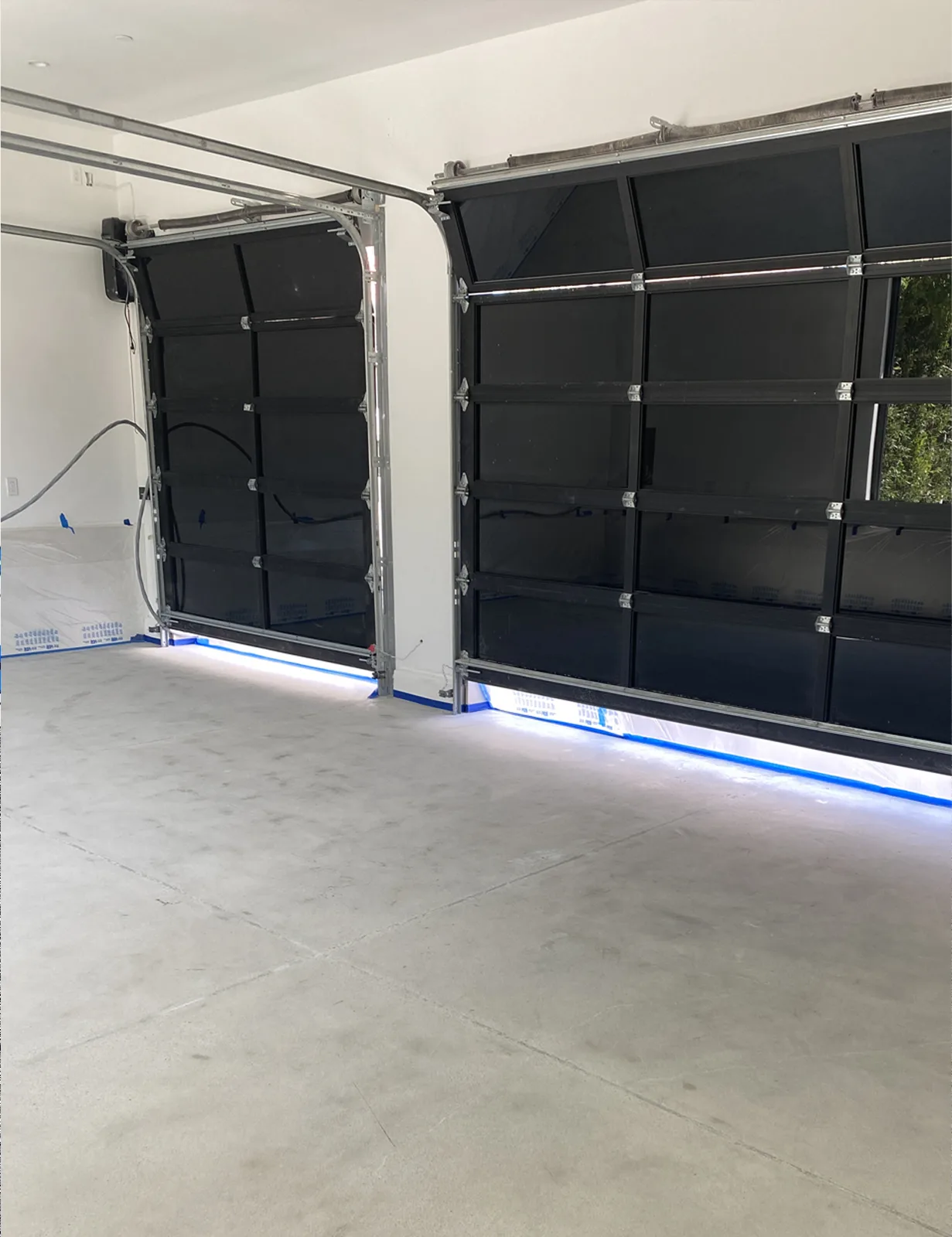 Bare concrete garage before metallic epoxy