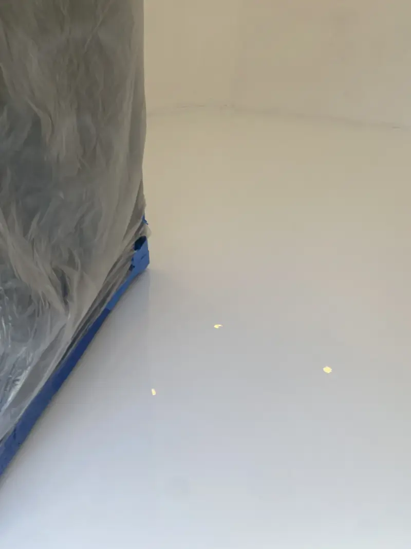 White solid-color epoxy floor